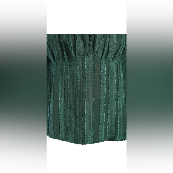 Lulus  Spread the Cheer Green Peplum Blouse Sz. M NWT - Picture 4 of 10